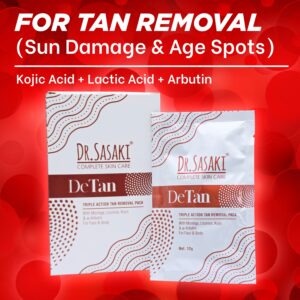 Dr. Sasaki Triple Action De-Tan Removal Kit | Brightening, Exfoliating & Tan Removal Facial Kit for Radiant Skin